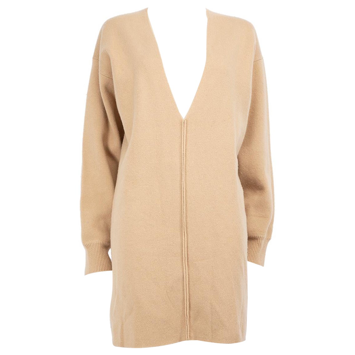 Chloé Beige Cashmere V-neck Long Sleeved Jumper Size XL in vendita
