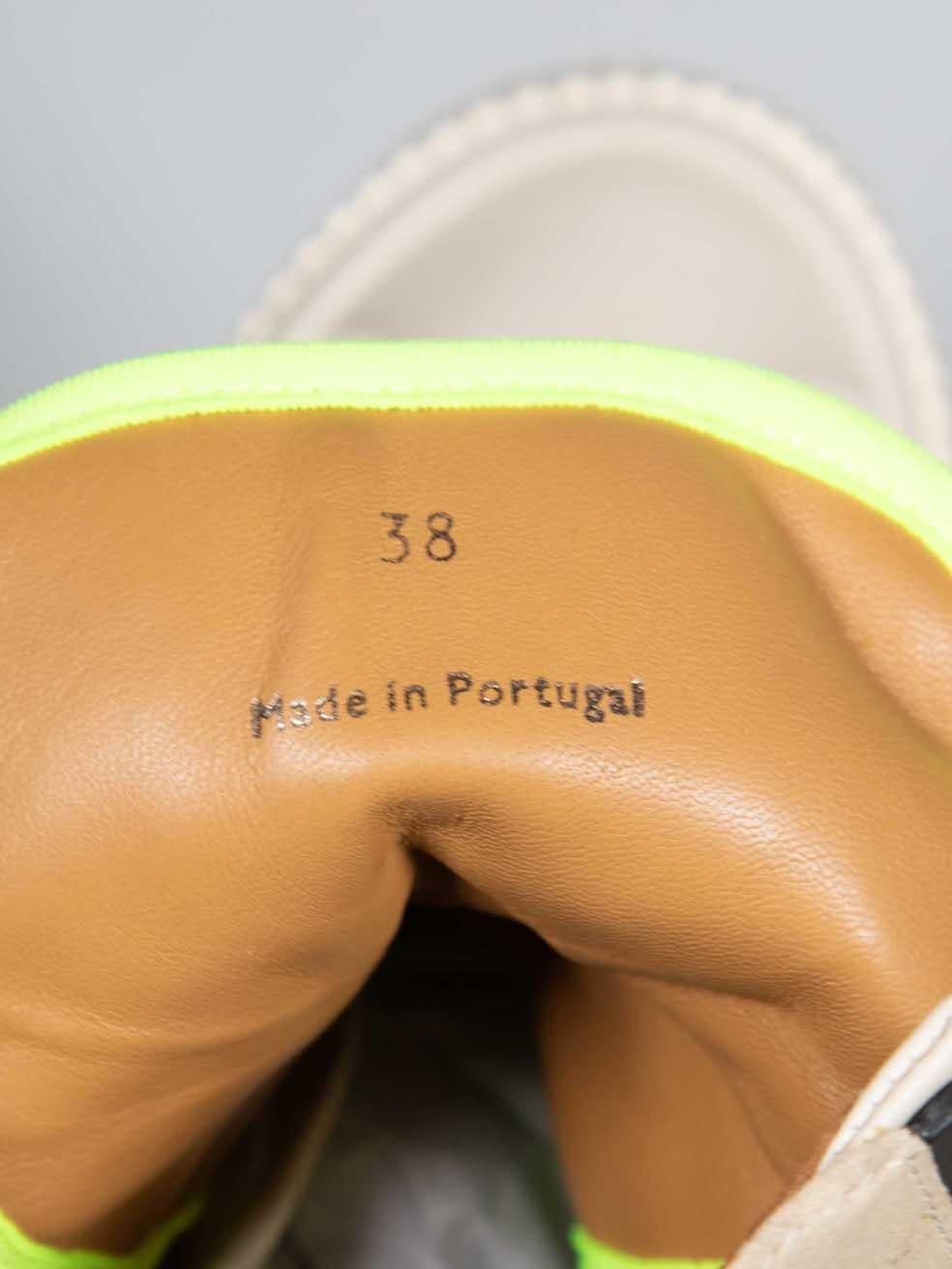Chloé Beige Clint Colorblock Sneakers Size IT 38 For Sale 1