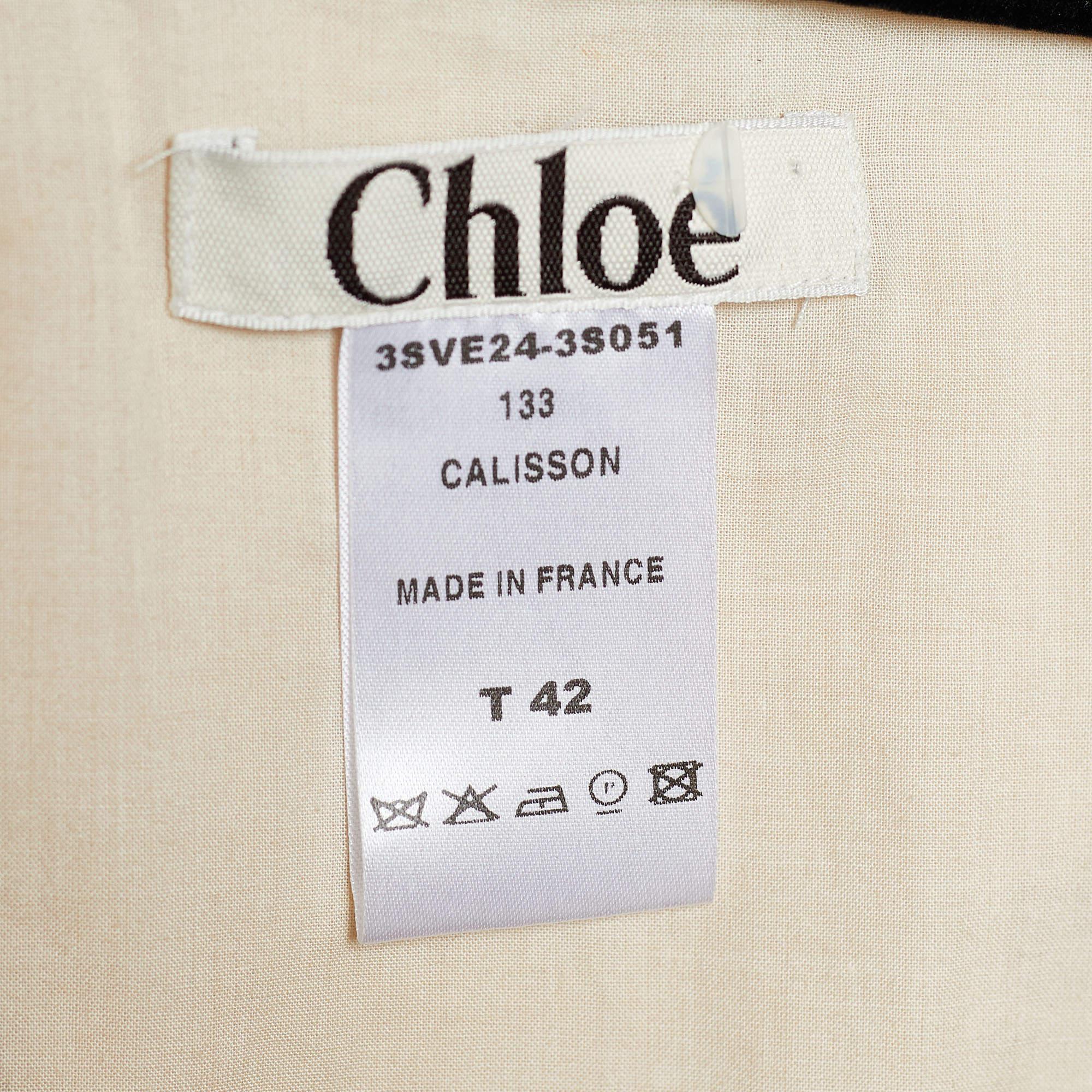 Women's Chloe Beige Cotton Embroidered Button Front Top L