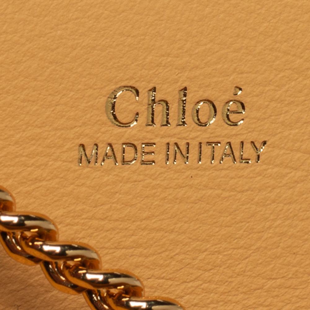 Chloe Beige Croc Embossed Leather Aby Lock Crossbody Bag 5
