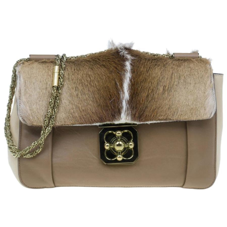 Chloe Beige Gazelle Fur Large Elsie Shoulder Bag