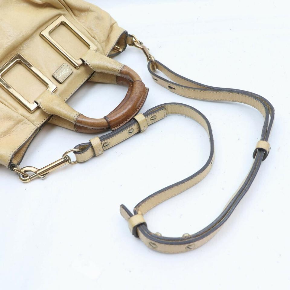 Chloe Beige Leather 2way Shoulder Bag  861600 For Sale 4