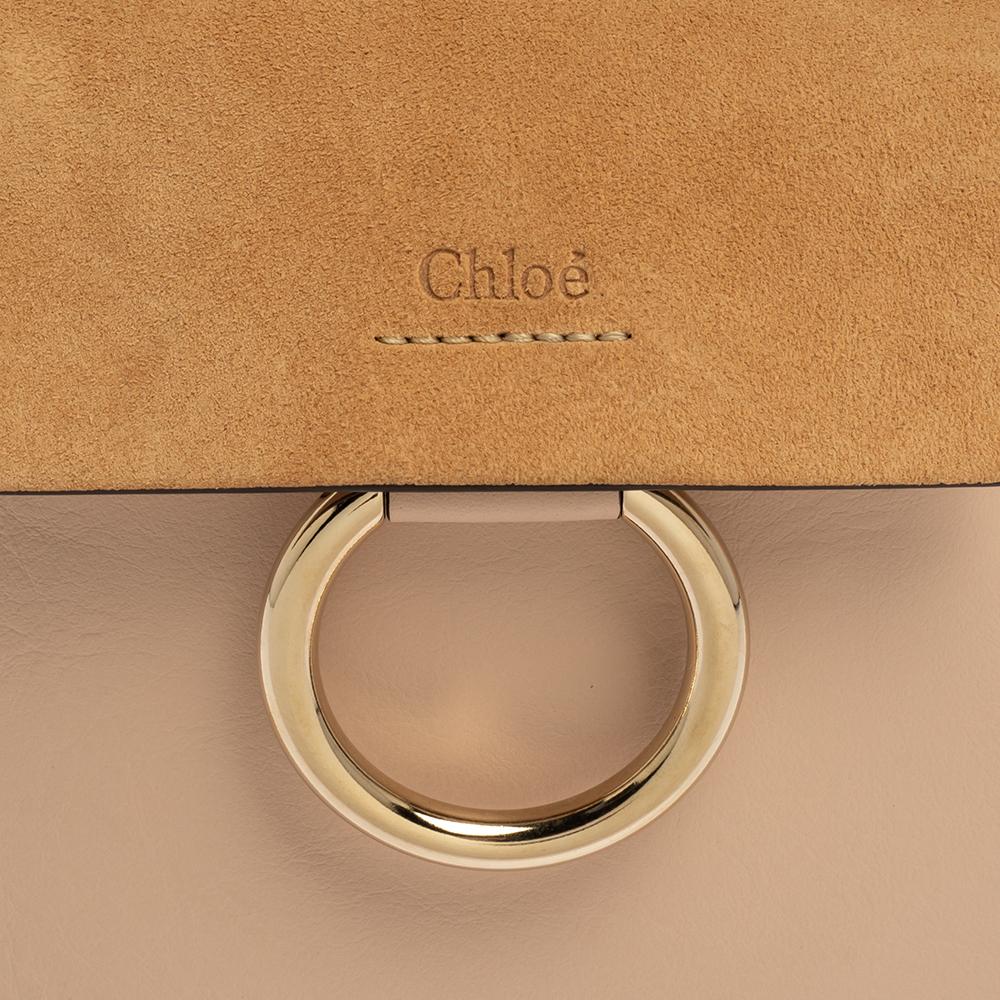 Chloe Beige Leather and Suede Mini Faye Crossbody Bag In New Condition In Dubai, Al Qouz 2