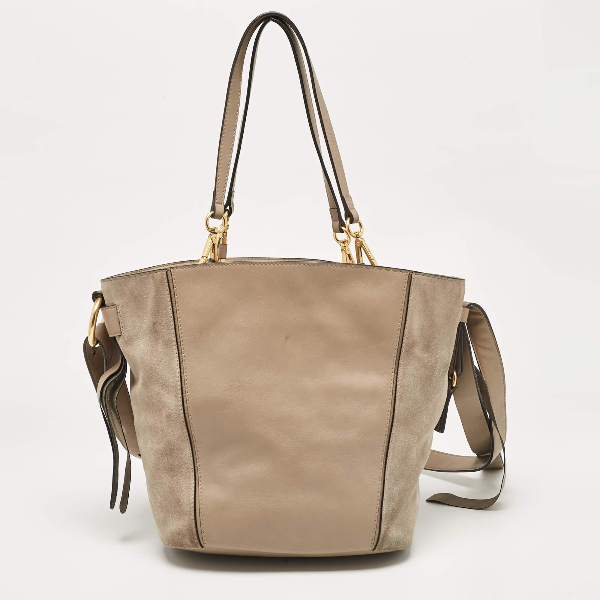 Chloe Tote Myers in pelle e camoscio beige In condizioni discrete a Dubai, Al Qouz 2