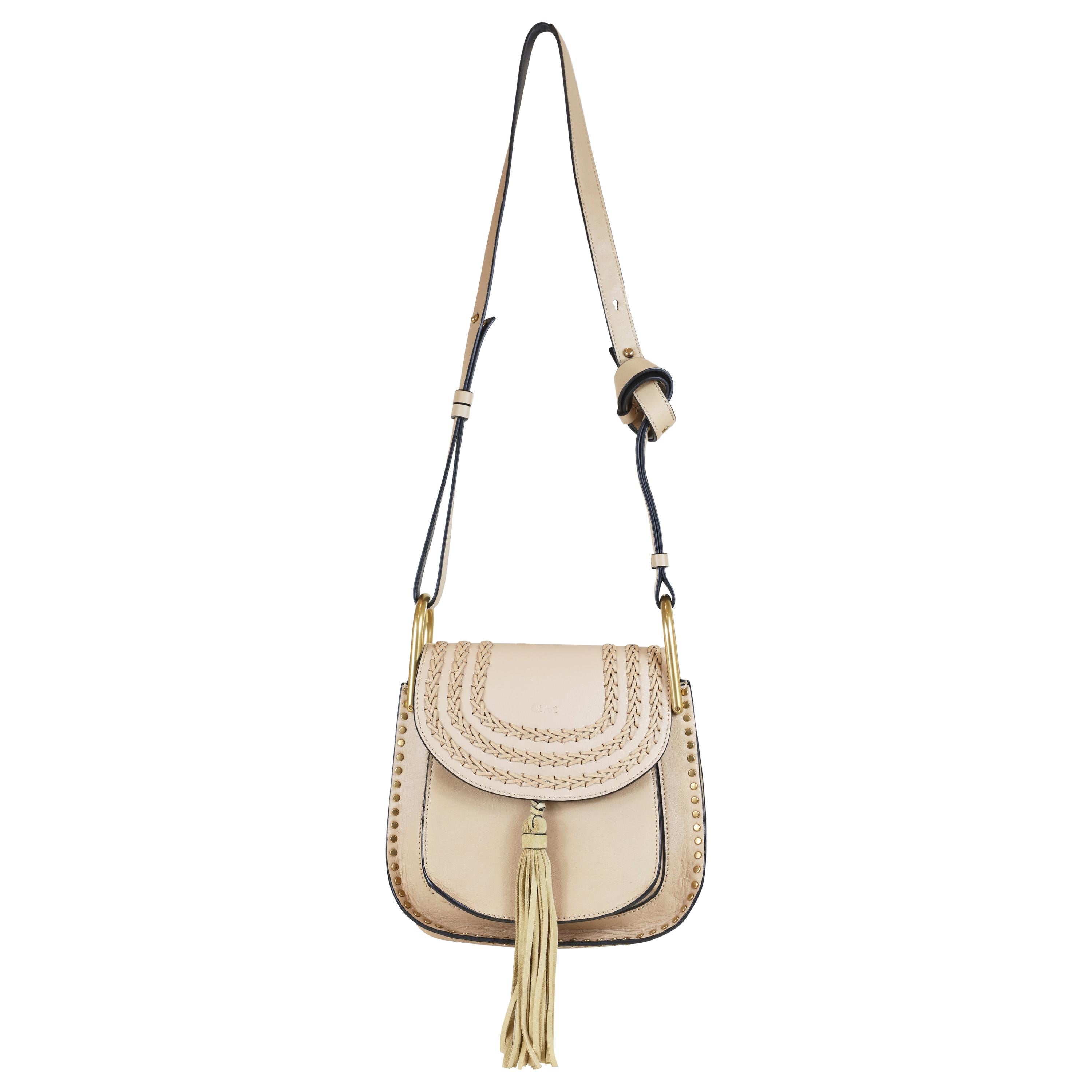 Chloe Beige Leather Crossbody Bag with Braided, Studded and Tassel Detail  at 1stDibs | beige crossbody bag, chloe beige crossbody bag