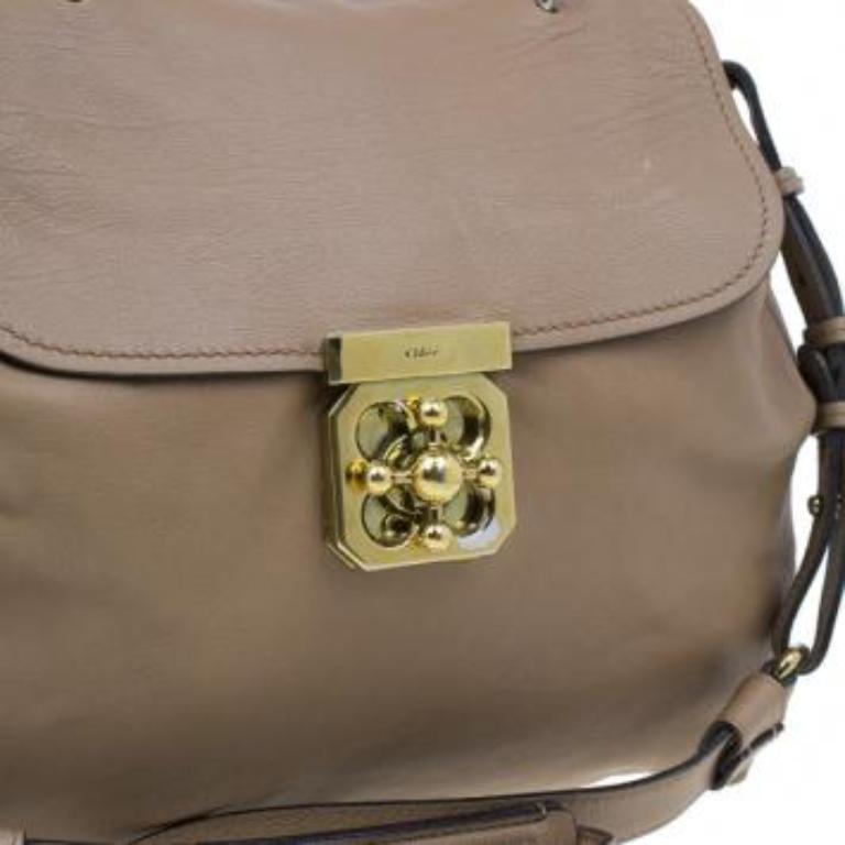 Chloe Beige Leather Elsie Satchel en venta 2