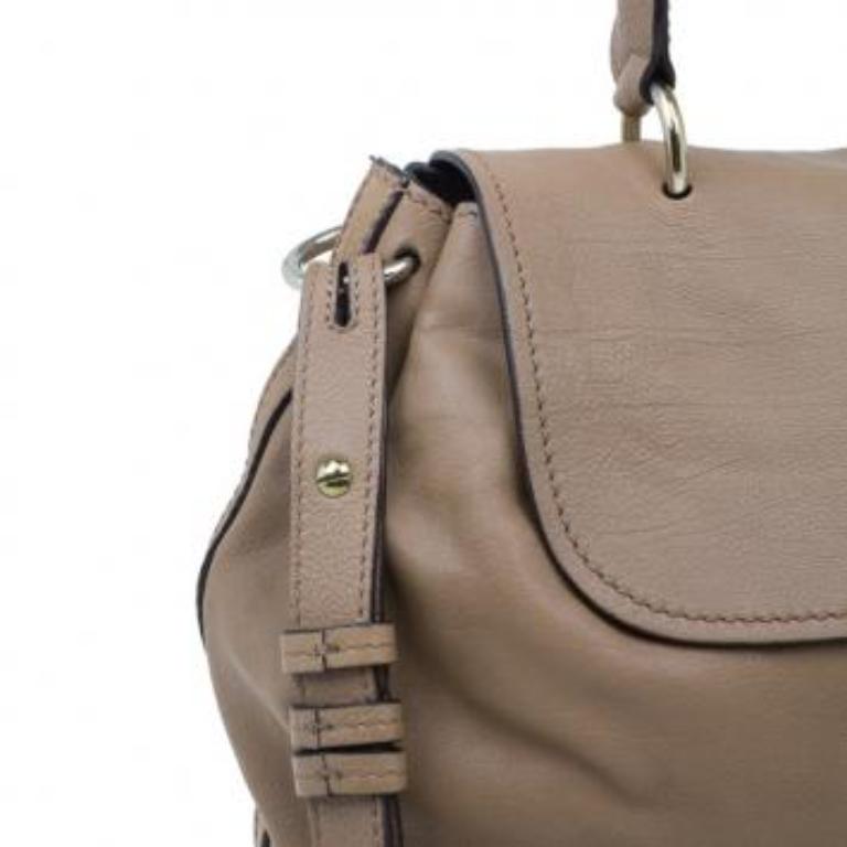 Chloe Beige Leather Elsie Satchel en venta 3