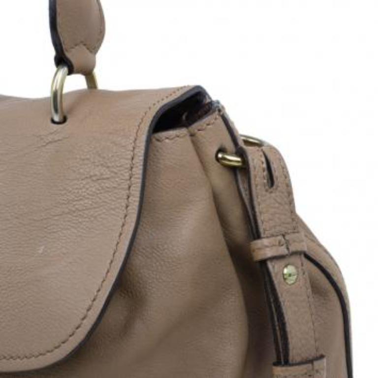 Chloe Beige Leather Elsie Satchel en venta 4