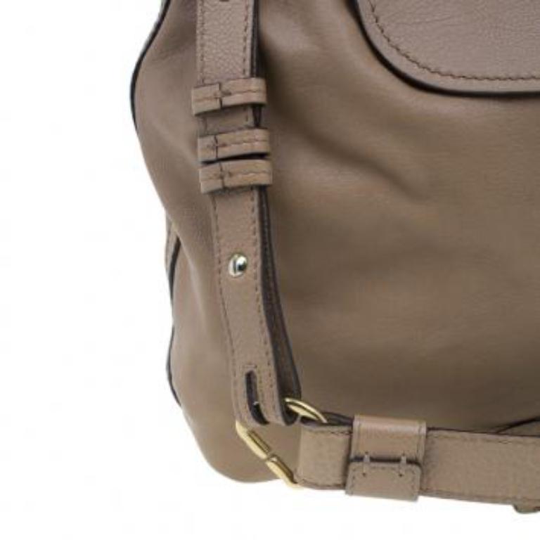 Chloe Beige Leather Elsie Satchel en venta 5
