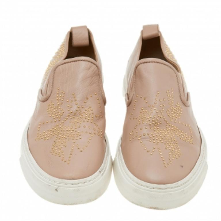 De las mujeres Chloe Zapatillas Slip On Embellecedor Piel Beige Talla 39 en venta