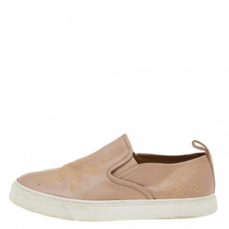 Chloe Zapatillas Slip On Embellecedor Piel Beige Talla 39 en venta 1
