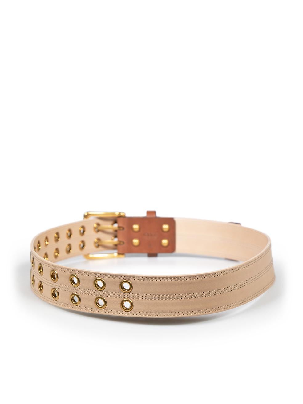 Chloé Beige Leather Eyelets Belt In Excellent Condition For Sale In London, GB