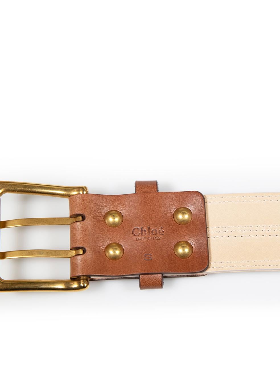 Chloé Beige Leather Eyelets Belt For Sale 1