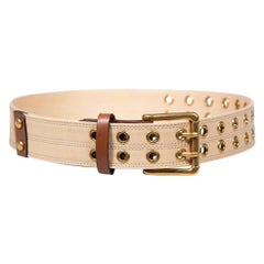 Chloé Beige Leather Eyelets Belt