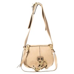 Chloe Beige Leather Flap Shoulder Bag