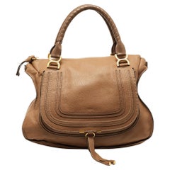 Chloe Borsa a tracolla grande Marcie in pelle beige