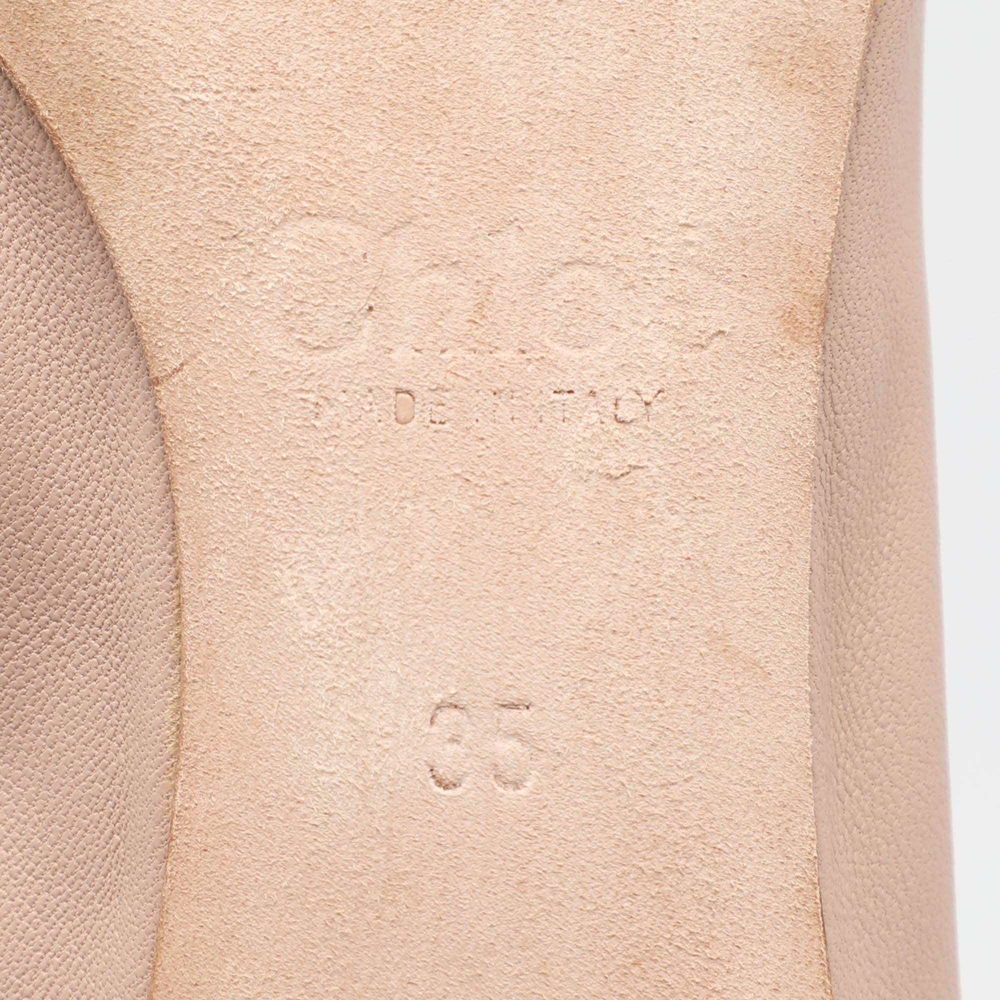 Chloe - Ballerines en cuir beige à festons Lauren - Taille 35 en vente 3
