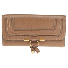 Chloe Beige Leather Marcie Long Wallet