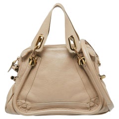 Beigefarbene Leder-Tasche Medium Paraty