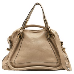 Chloe Beige Leather Medium Paraty Satchel