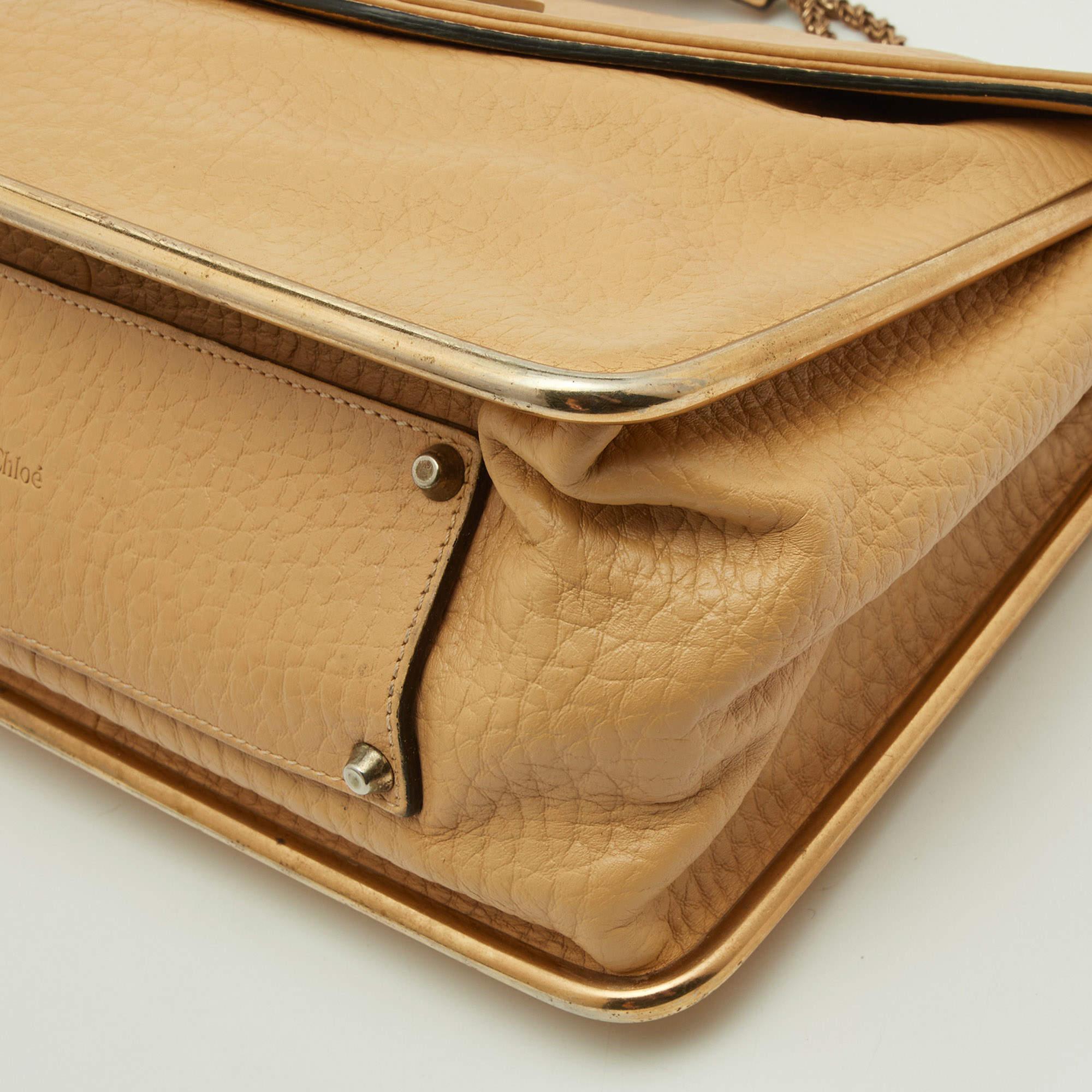 Chloe Beige Leather Medium Sally Shoulder Bag For Sale 9