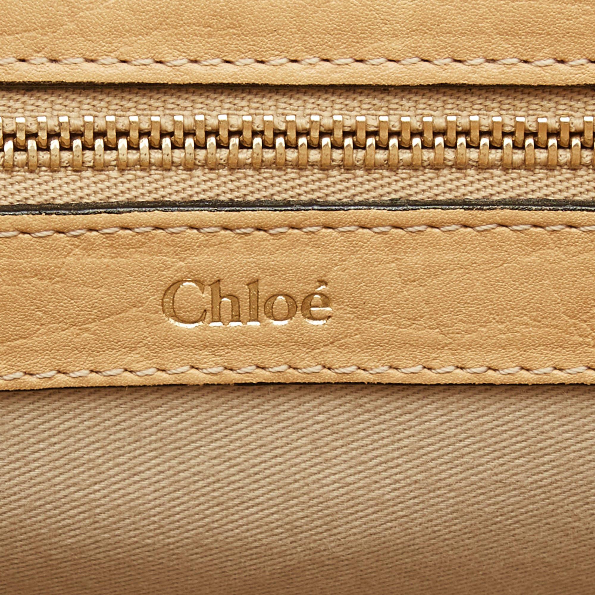 Women's Chloe Beige Leather Medium Sally Shoulder Bag For Sale