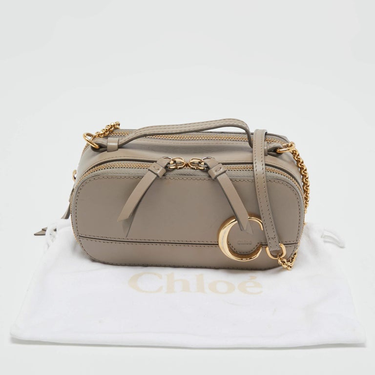Chloe Beige Leather Mini C Vanity Shoulder Bag For Sale at 1stDibs
