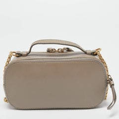 Chloe Beige Leather Mini C Vanity Shoulder Bag