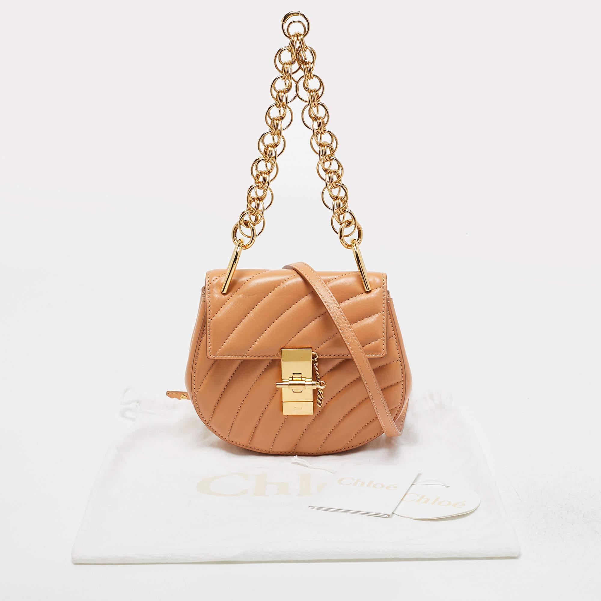 Chloe Beige Leather Mini Drew Bijou Shoulder Bag 3