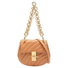 Chloe Beige Leather Mini Drew Bijou Shoulder Bag