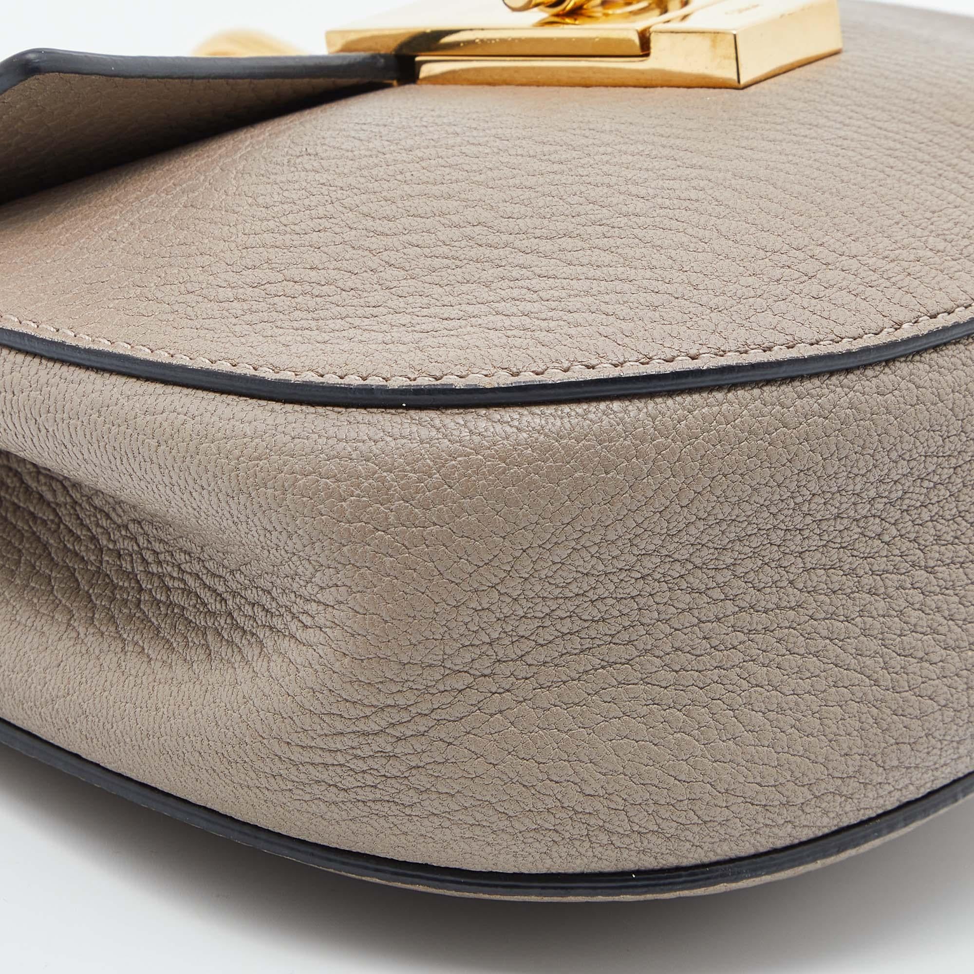 Chloé Beige Leather Mini Drew Chian Shoulder Bag 6