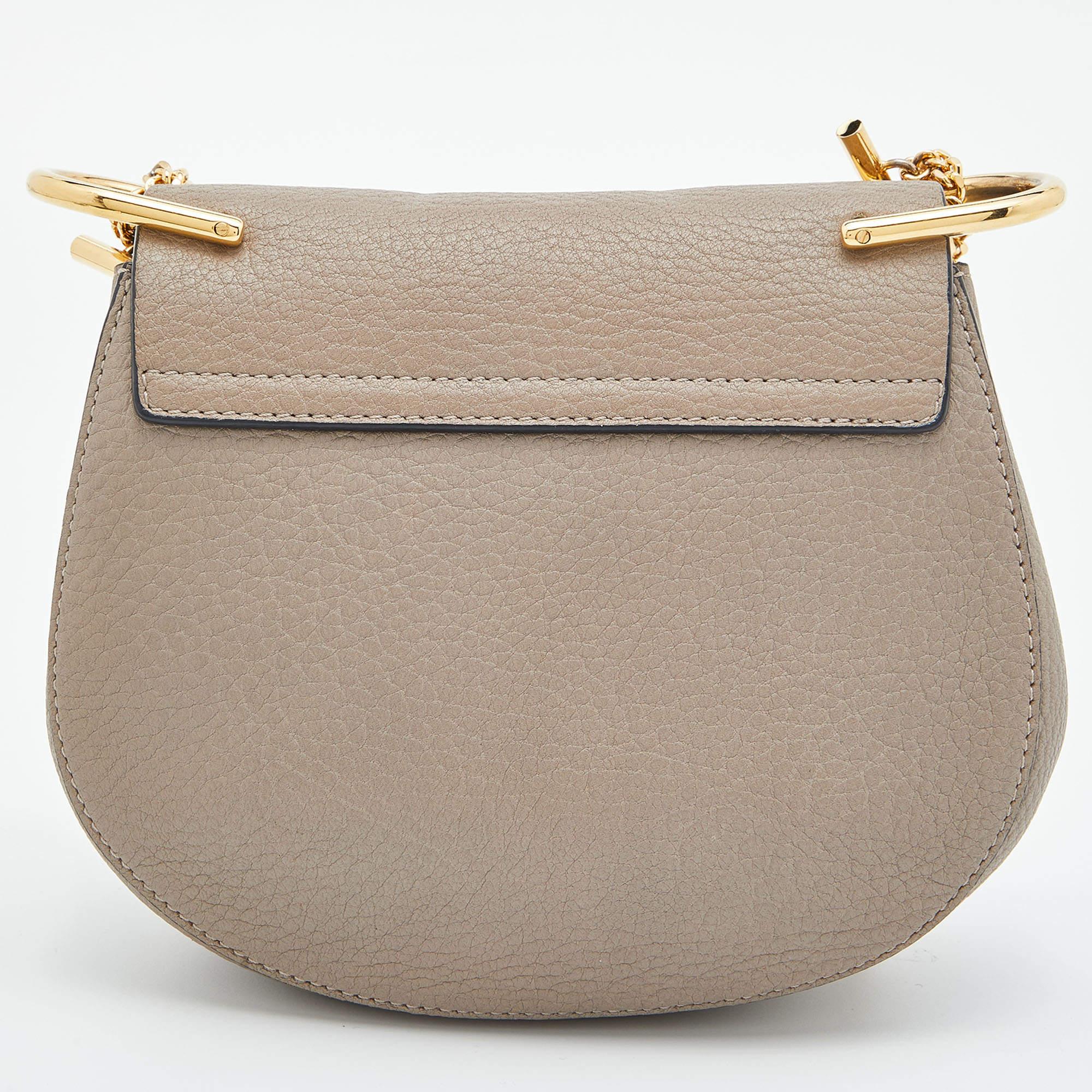 Chloé Beige Leather Mini Drew Chian Shoulder Bag 4