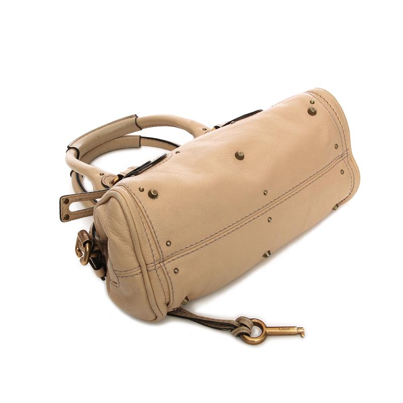 CHLOE beige Leder PADDINGTON MINI Satchel Umhängetasche Damen