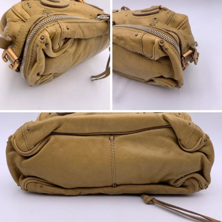 Chloe Beige Leather Paddington Tote Medium Satchel Bowling Bag For Sale 1