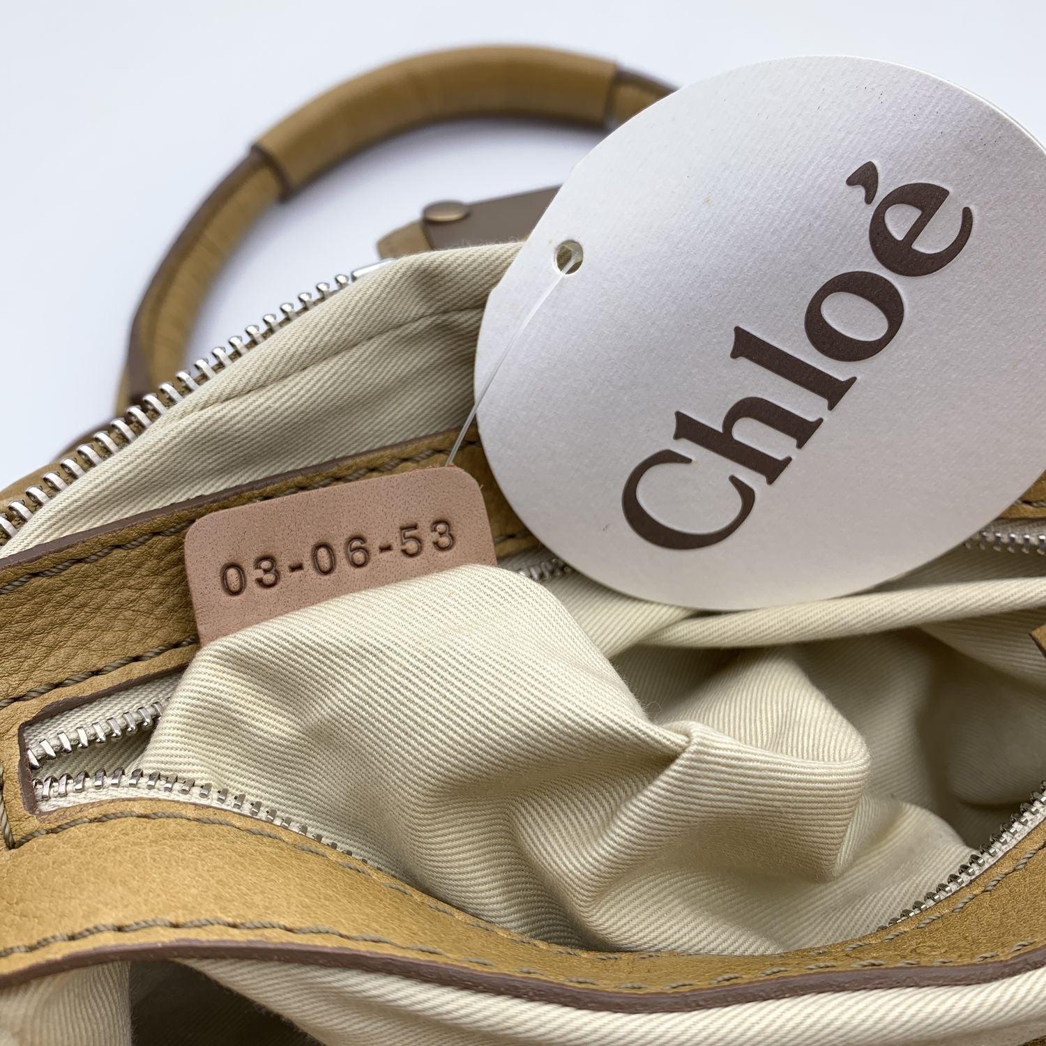 Chloe Beige Leather Paddington Tote Medium Satchel Bowling Bag 4