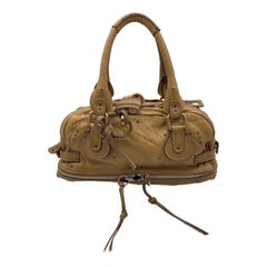 Chloe Leather Beige Paddington Tote Medium Satchel Bowling Bag