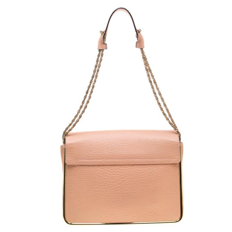 Chloe Beige Leather Sally Medium Shoulder Bag For Sale at 1stdibs