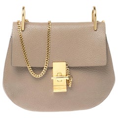 Chloe Beige Leather Small Drew Shoulder Bag