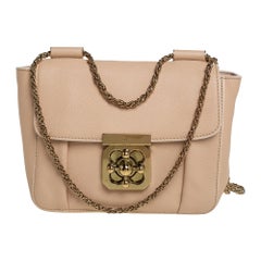 Chloe Beige Leather Small Elsie Shoulder Bag