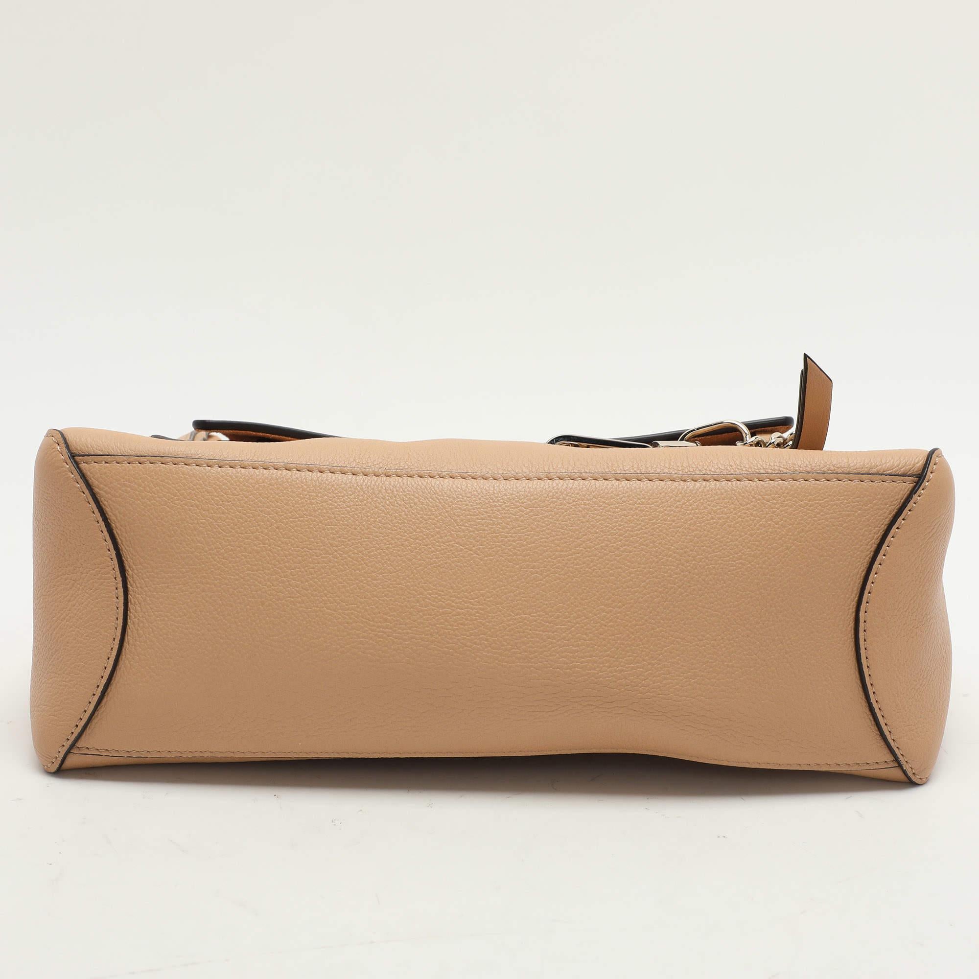 Bolso de asa superior pequeño Faye Day de piel beige de Chloe 2