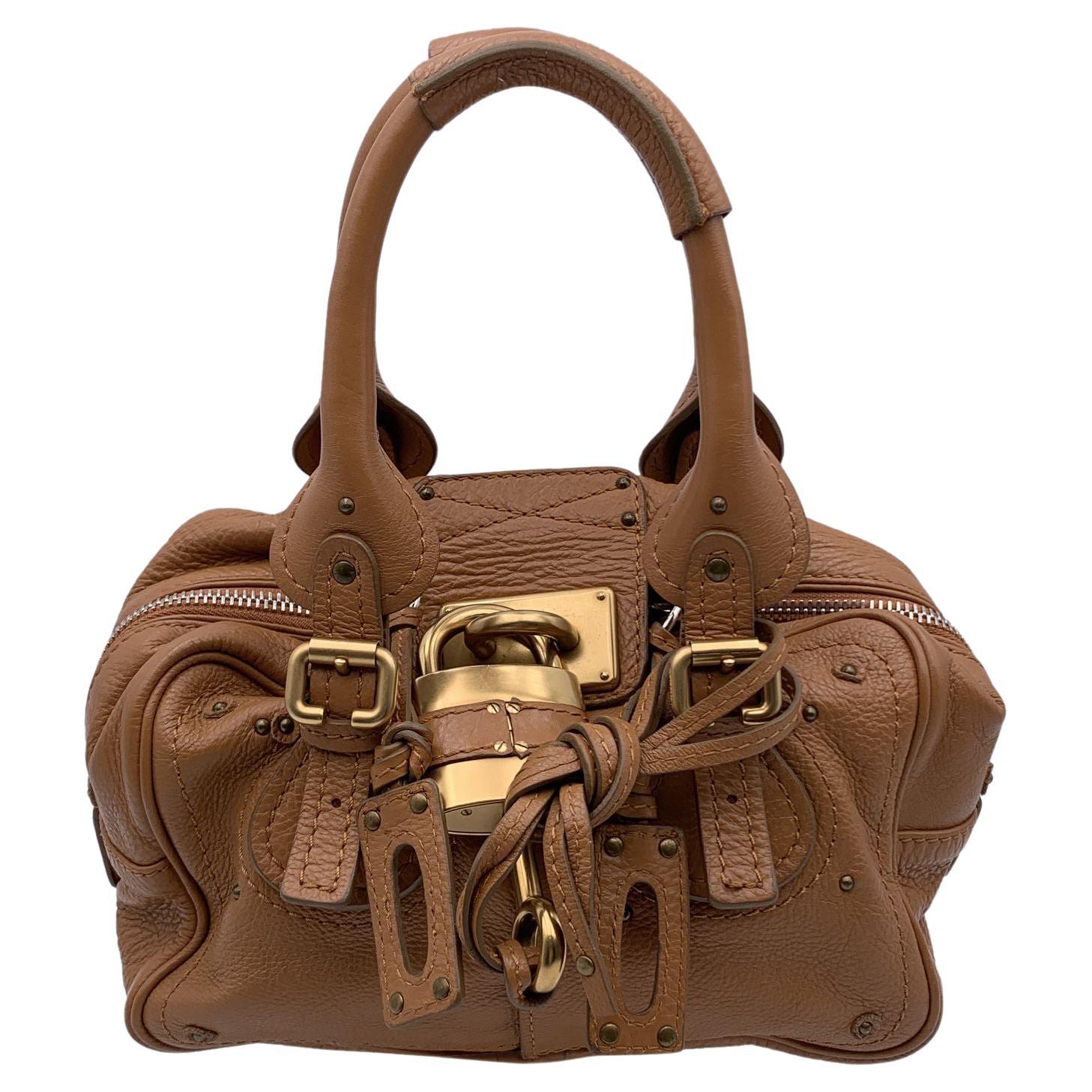 Chloe Beige Leather Small Paddington Tote Bag Satchel Handbag