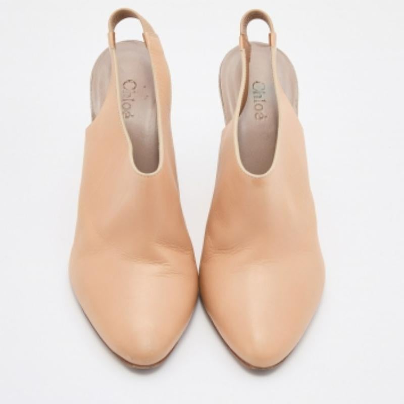 Donna Chloe - Décolleté con zeppa in pelle beige misura 37 in vendita