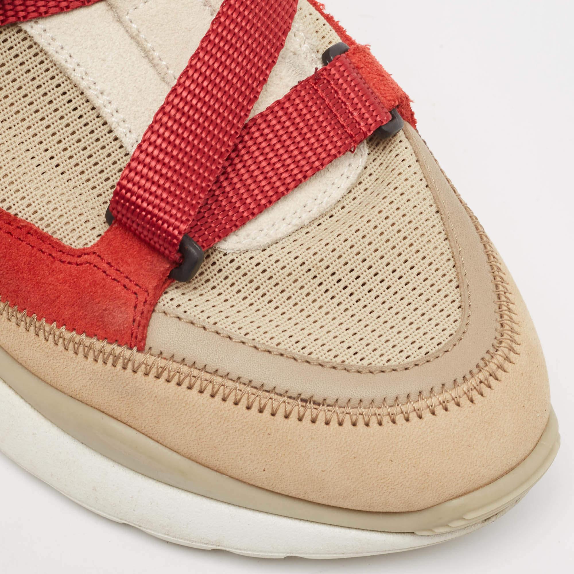 Chloe Zapatillas Sonnie de ante y malla beige/granate Talla 37 3