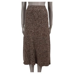 CHLOE beige & multi cashmere & wool 2021 KNIT MIDI Skirt S