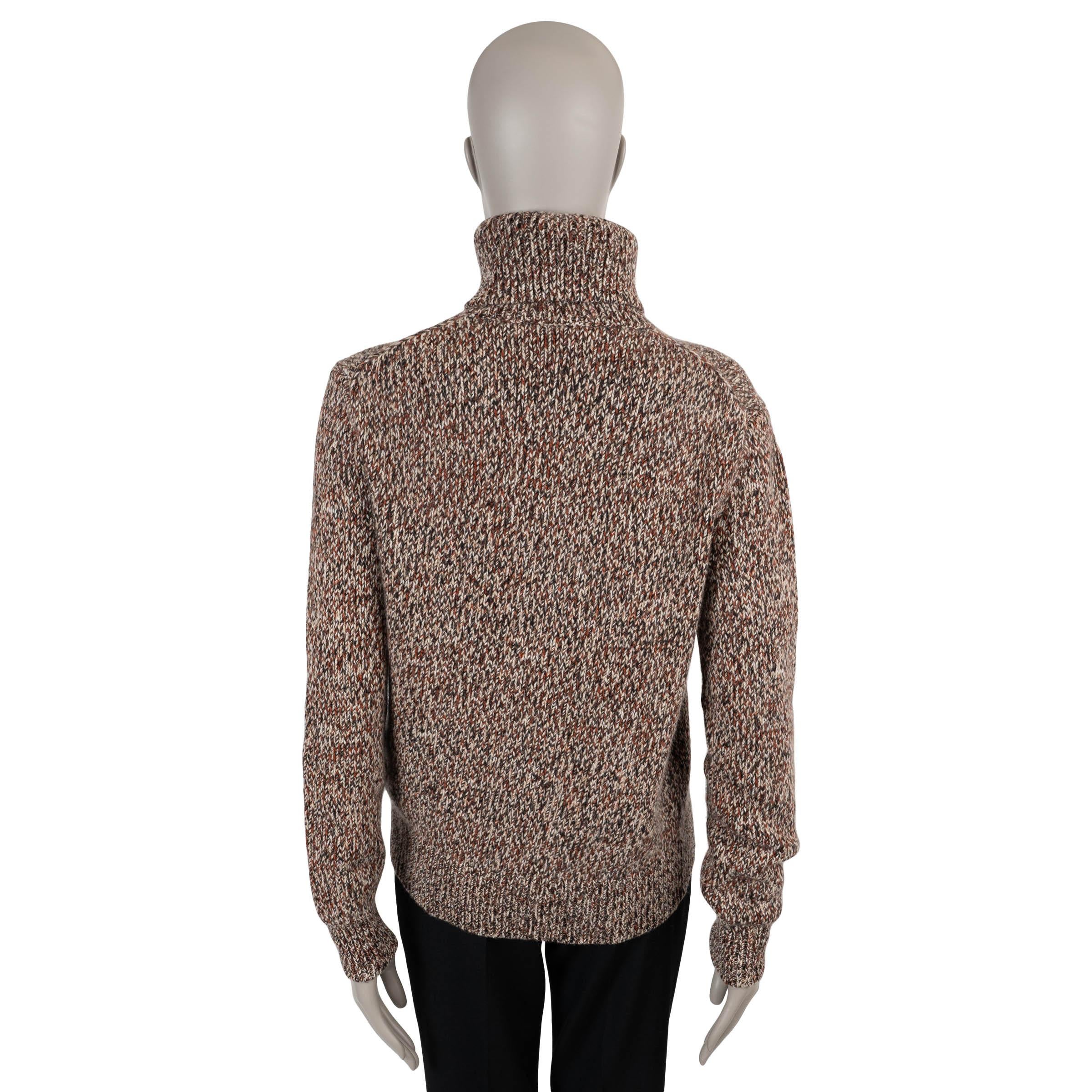 Noir Pull CHLOE beige et multi cachemire et laine 2021 TURTLENECK M en vente