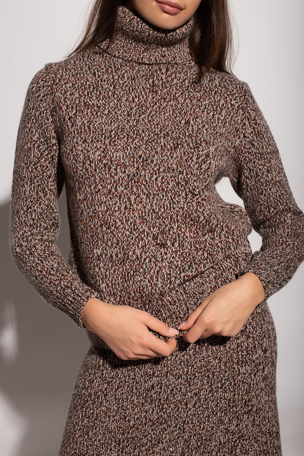 Pull CHLOE beige et multi cachemire et laine 2021 TURTLENECK M en vente 5