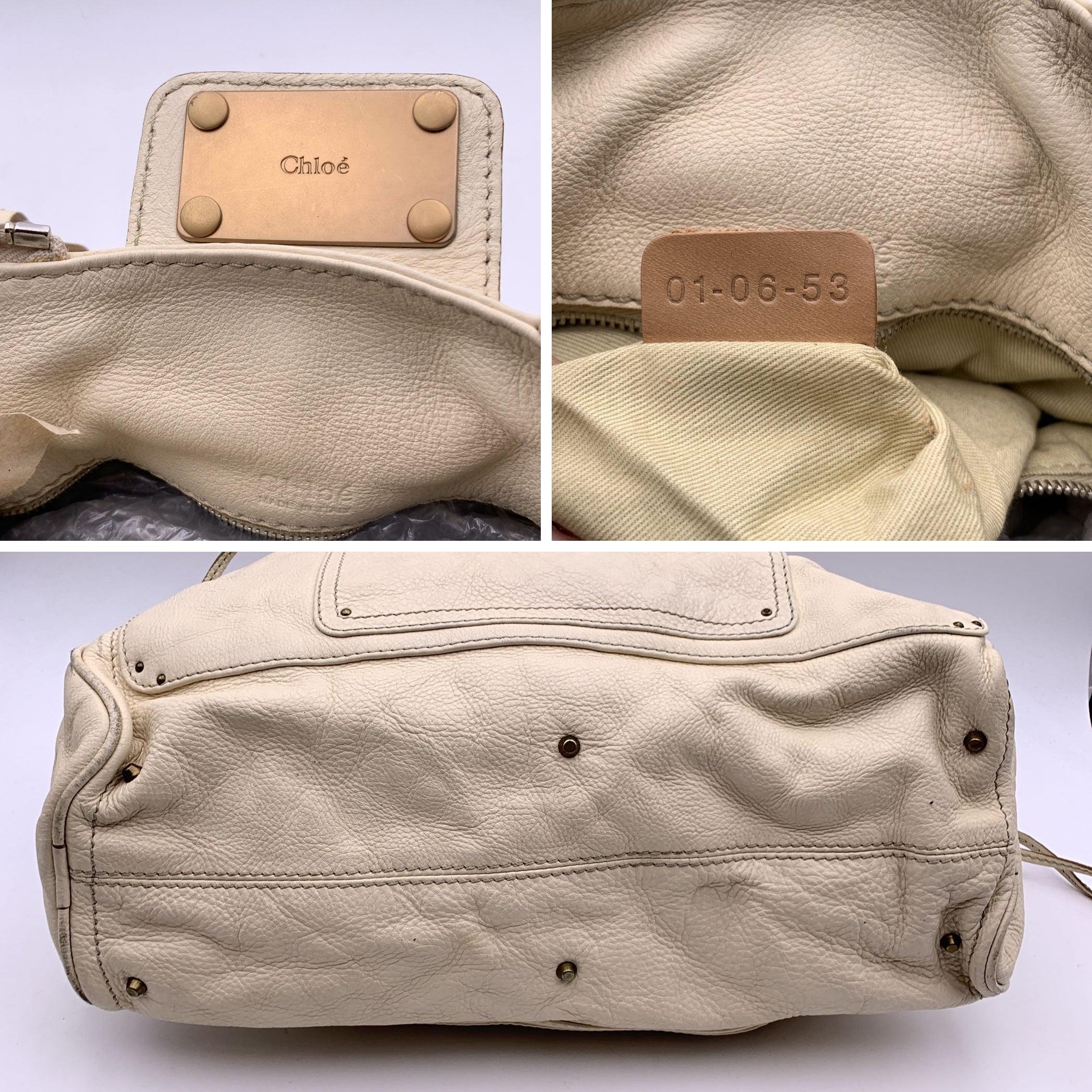 Chloe Beige Off White Leather Large Paddington Bag Tote Satchel 2
