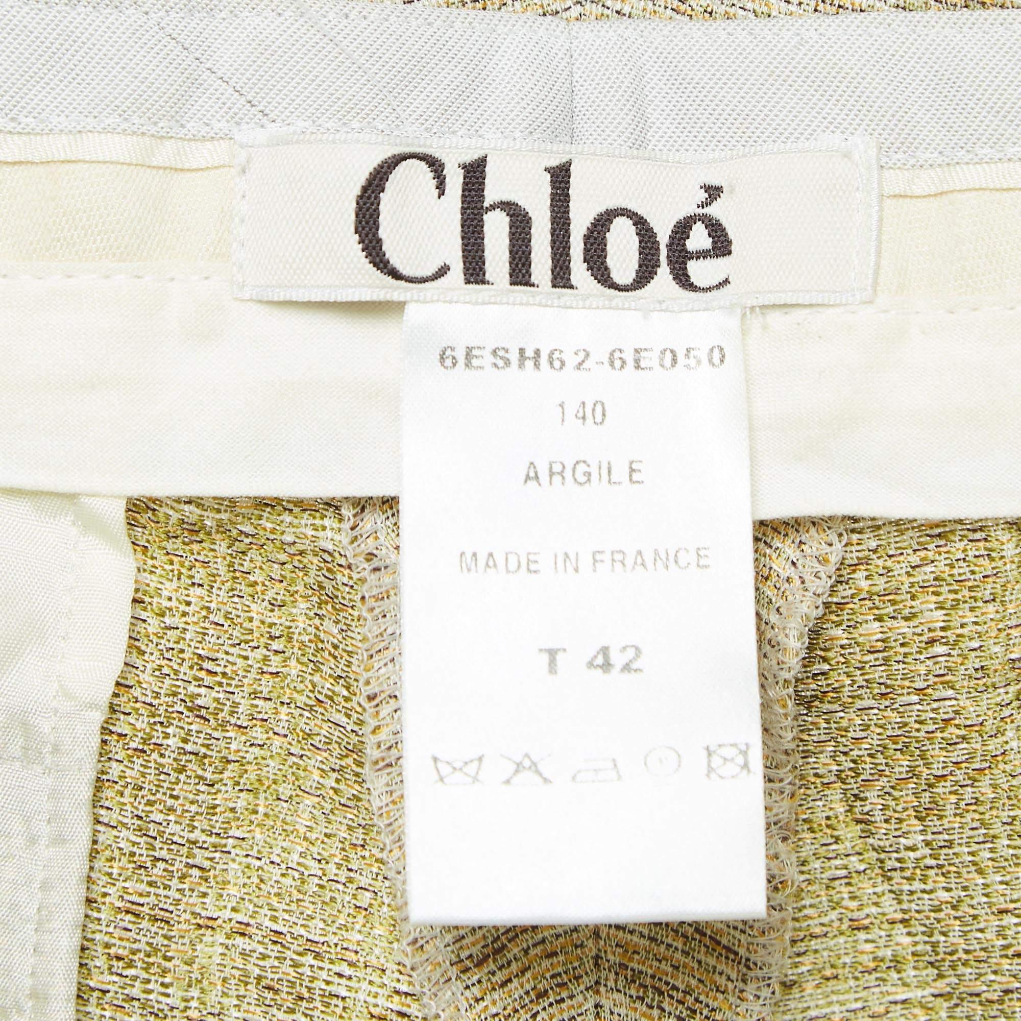 Chloe Beige Patterned Regular Short L en vente 1