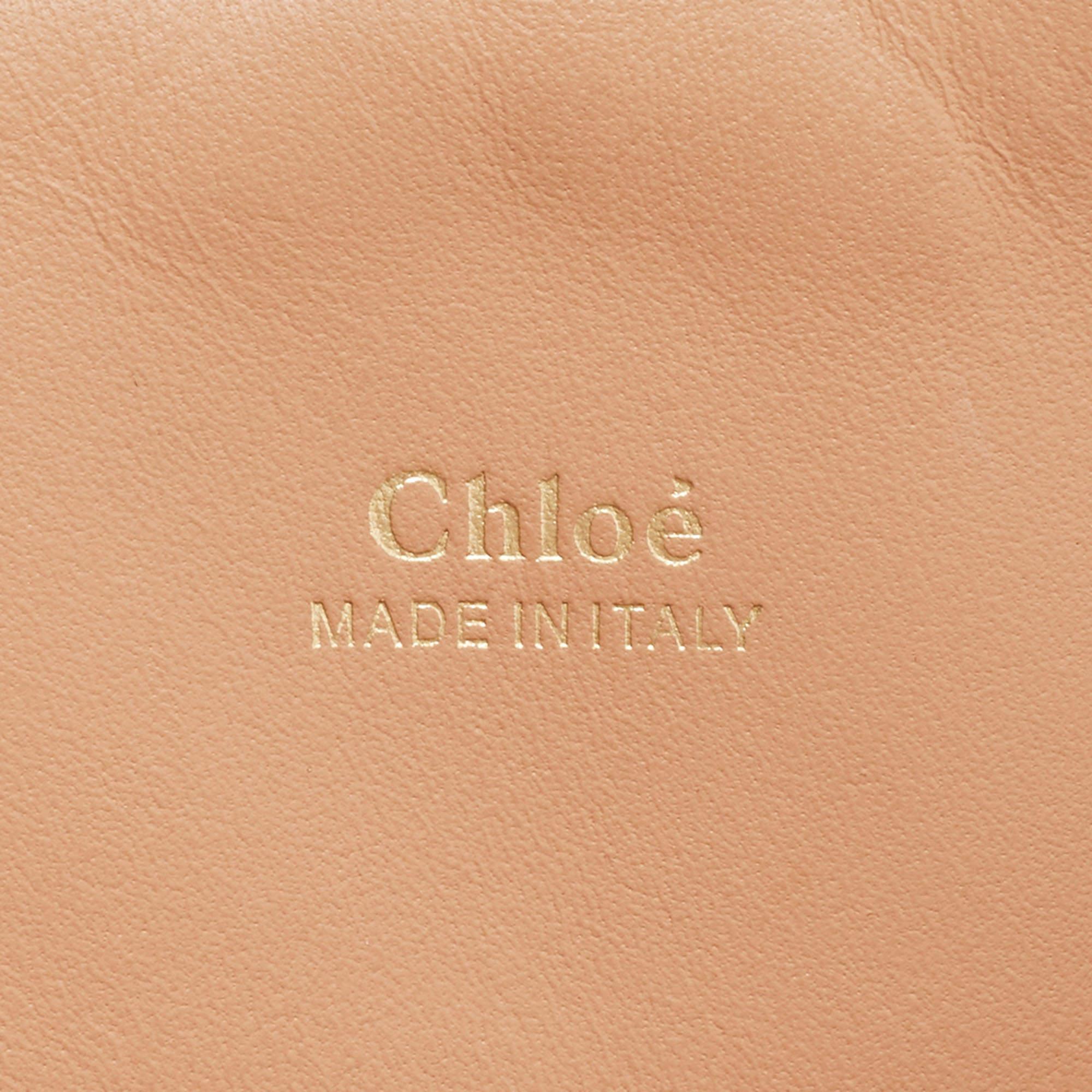 Chloe Beige/Peach Leather Small Baylee Tote 6