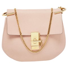 Chloé - Petit sac à bandoulière Drew en cuir beige/rose